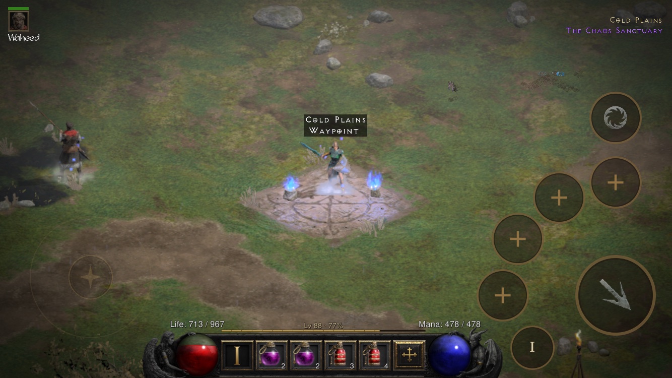Quest goal named under the area name next to the minimap
